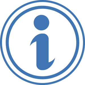 An 'i' logo in blue